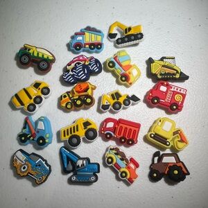 18pcs Construction Vehicles Shoe Charms and 15 Astronaut Shoe Charms